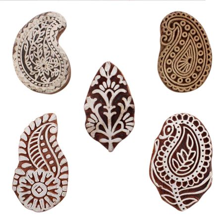 Set of 5 Piece New Mix Wooden Printing Blocks